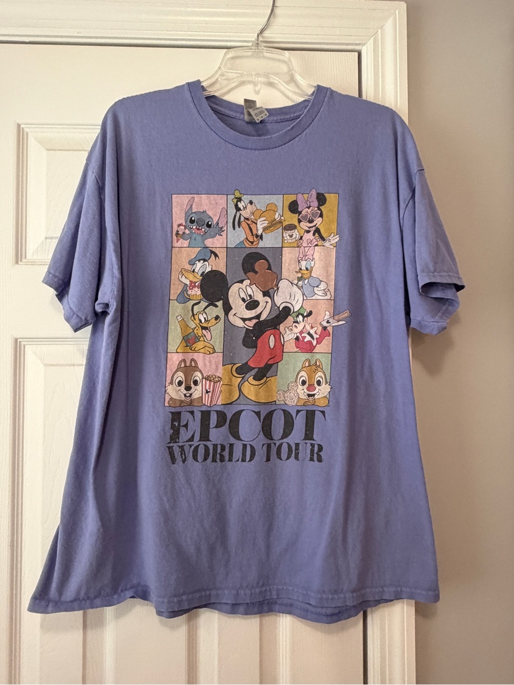 Gildan Lavender Disney Character EPCOT World Tour Tee